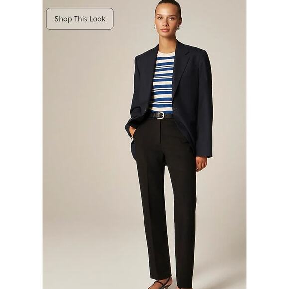 NWT J. Crew Kate Straight-Leg Pant In Four-Season Stretch Cropped Black 10 - Picture 1 of 10